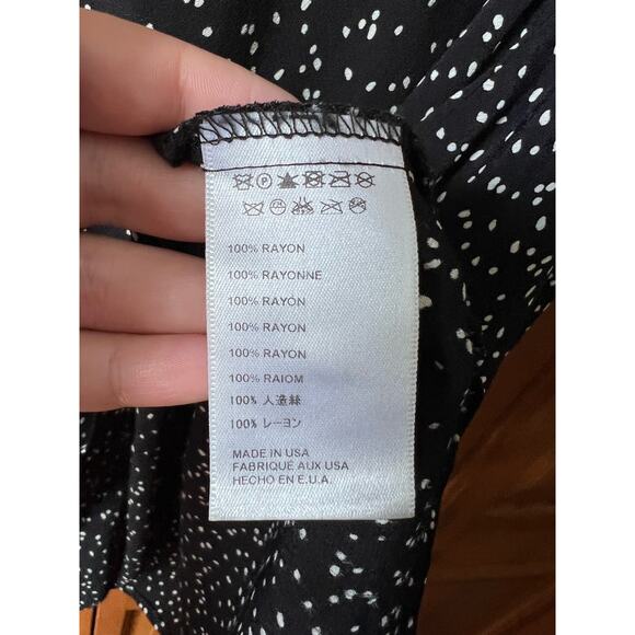 Flynn Skye Women's Polka Dot Pull-On Maxi Skirt Black/White Rayon Size S - Picture 4 of 9